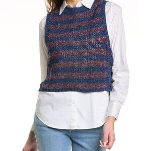 rag & bone Carson Cotton Tank in Blue Multi Size L